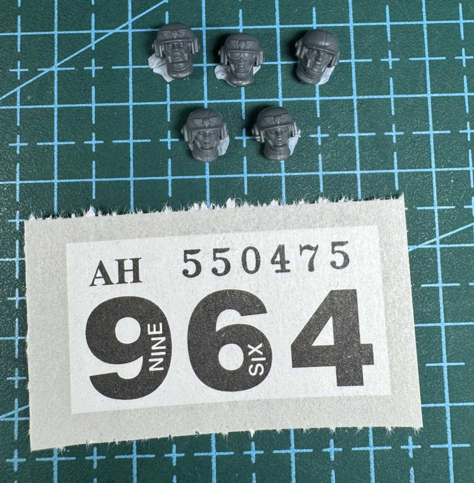 40K Astra Militarum Cadian Shock Troops Helmet Heads Kit 5 New Bits Warhammer Heresy