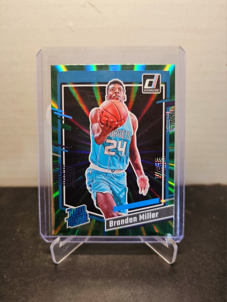 BRANDON MILLER 2023-24 Donruss 🏀 Rated Rookie GREEN LASER HOLO #226 HORNETS 🔥