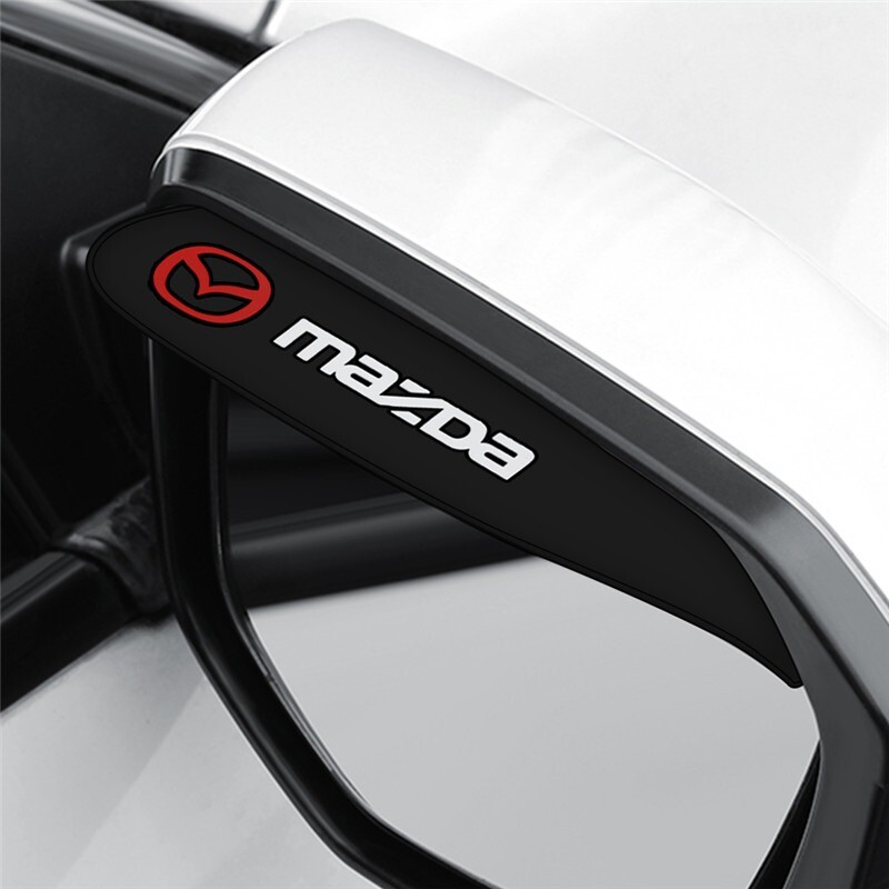 2X Mazda Car Rear View Mirror Rain Guards Sun Visor Eyebrows