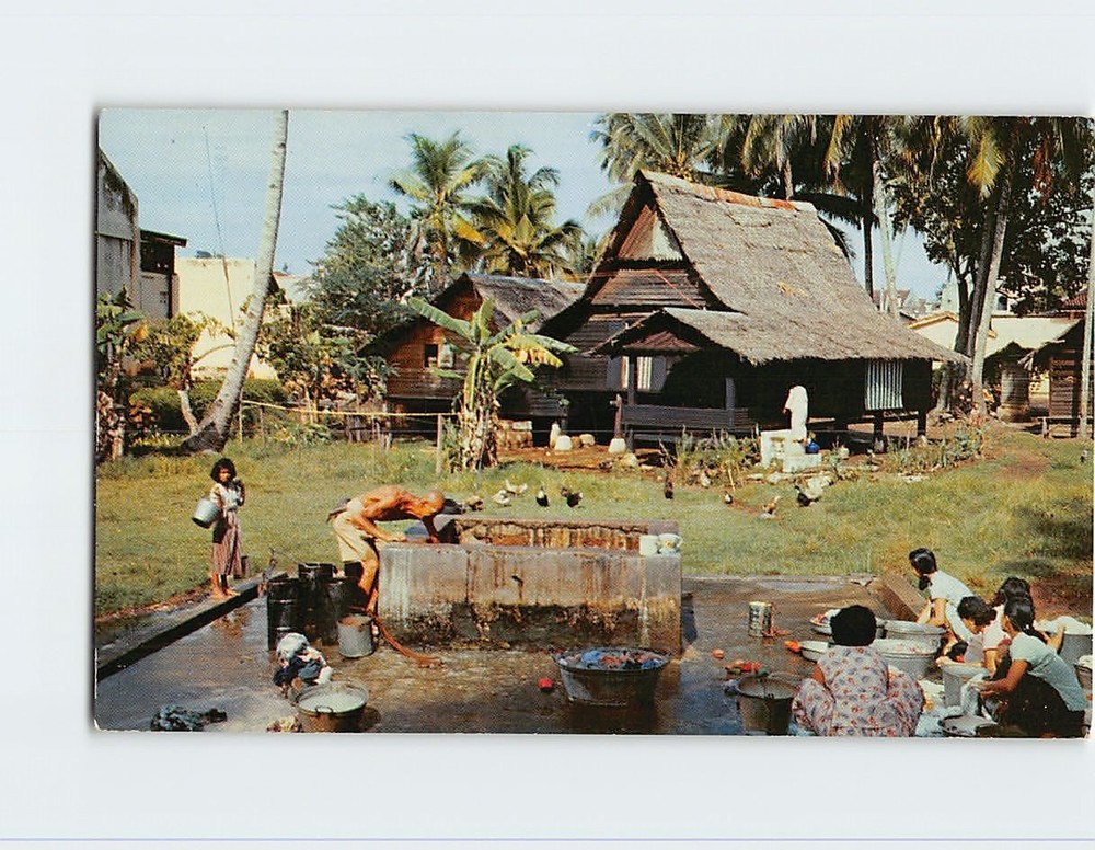 Postcard Typical Malay Kampong Malaysia