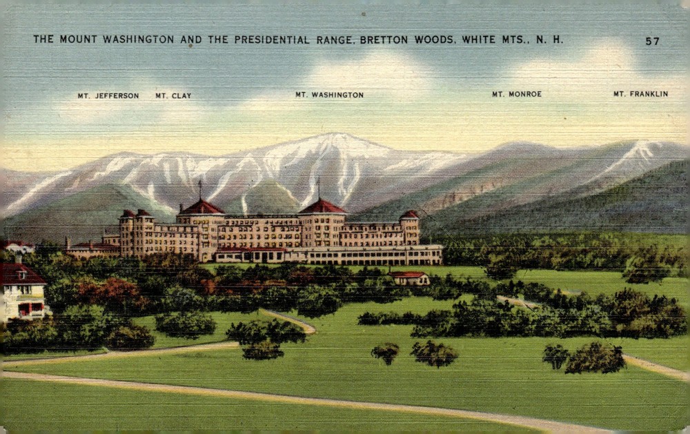 1940s Mount Washington Hotel Bretton Woods NH White Mountains Linen Postcard