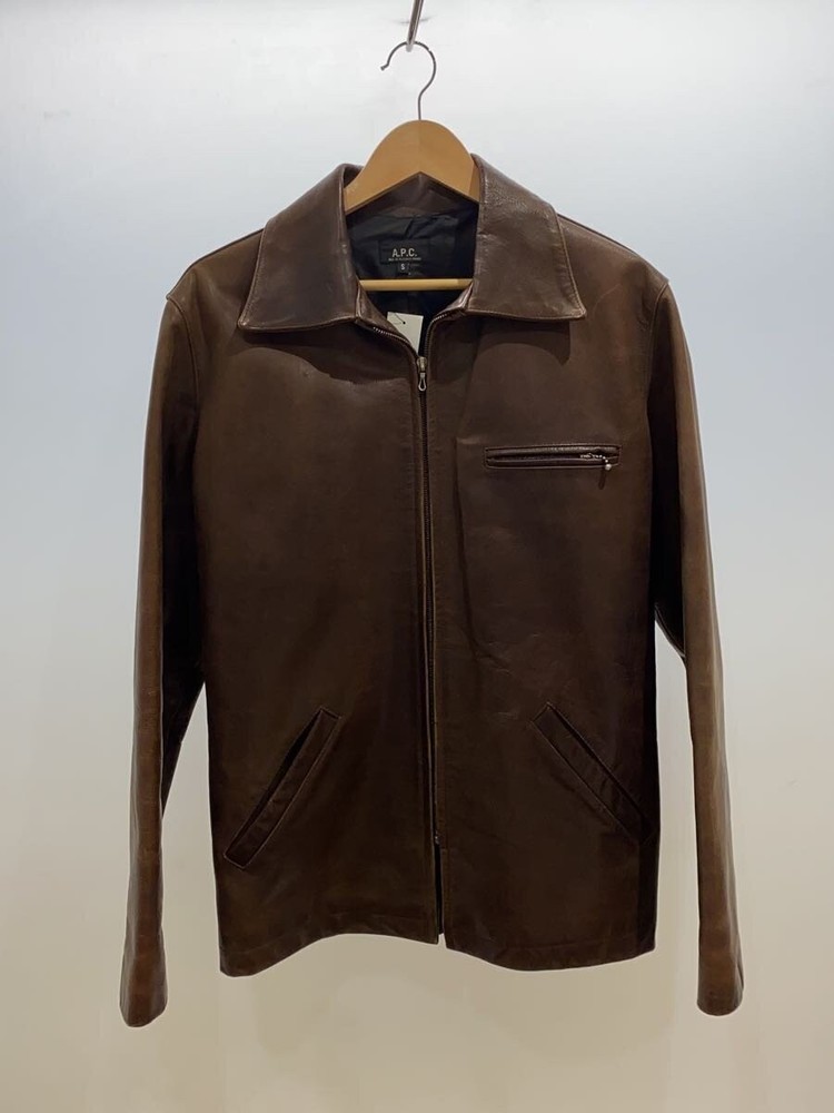 A.P.C. Leather Jacket Blouson/S/Cowhide/Brw