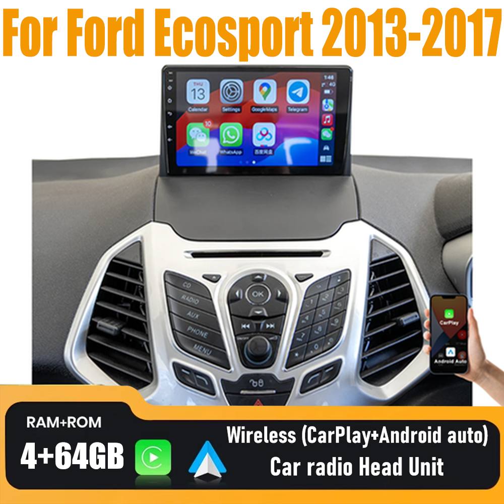 9'' Apple Carplay & Android Auto Head Unit Car Radio For Ford Ecosport 2013-2017