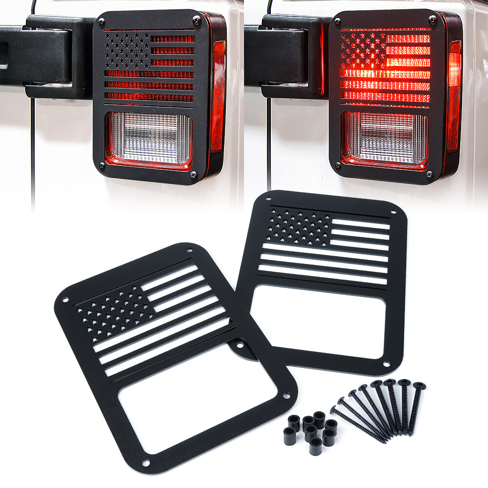 Xprite Tail Light Covers Guard Protectors for 07-18 Jeep Wrangler JK Unlimited
