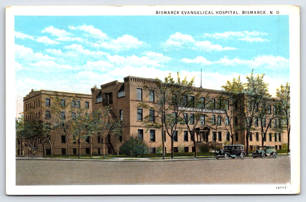 Original Old Vintage Antique Postcard Bismarck Evangelical Hospital North Dakota
