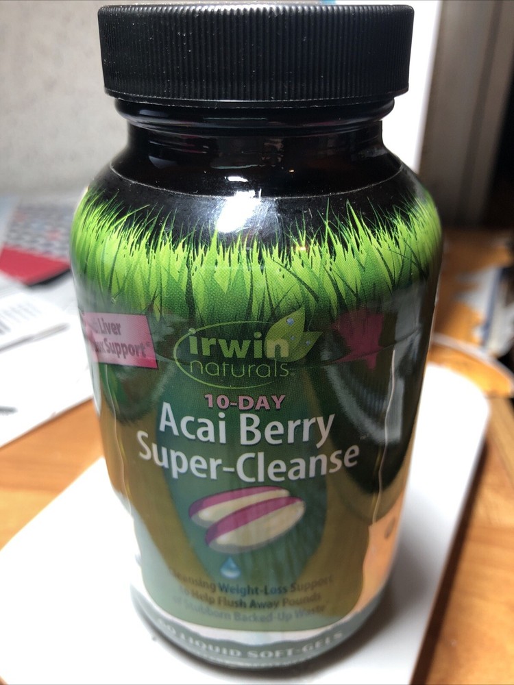 Acai Berry Super-Cleanse Detox Soft-Gels 60 Count Exp 03/2025-image