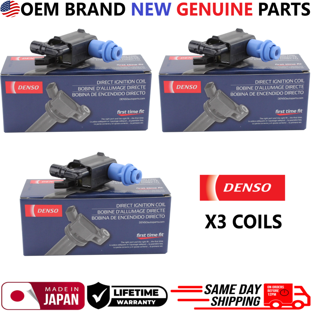 GENUINE DENSO x3 Ignition Coils For 1998-2008 Lexus Toyota 3.0L I6, 90919-02216