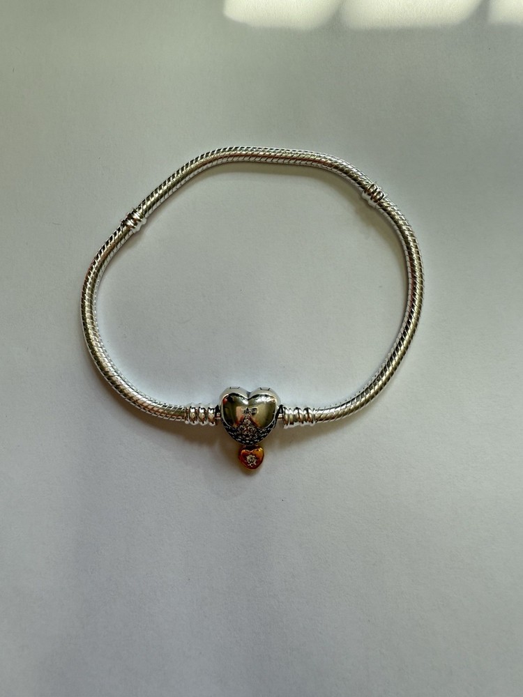 Pandora Disney Princess Heart Snake Chain Bracelet 18cm New