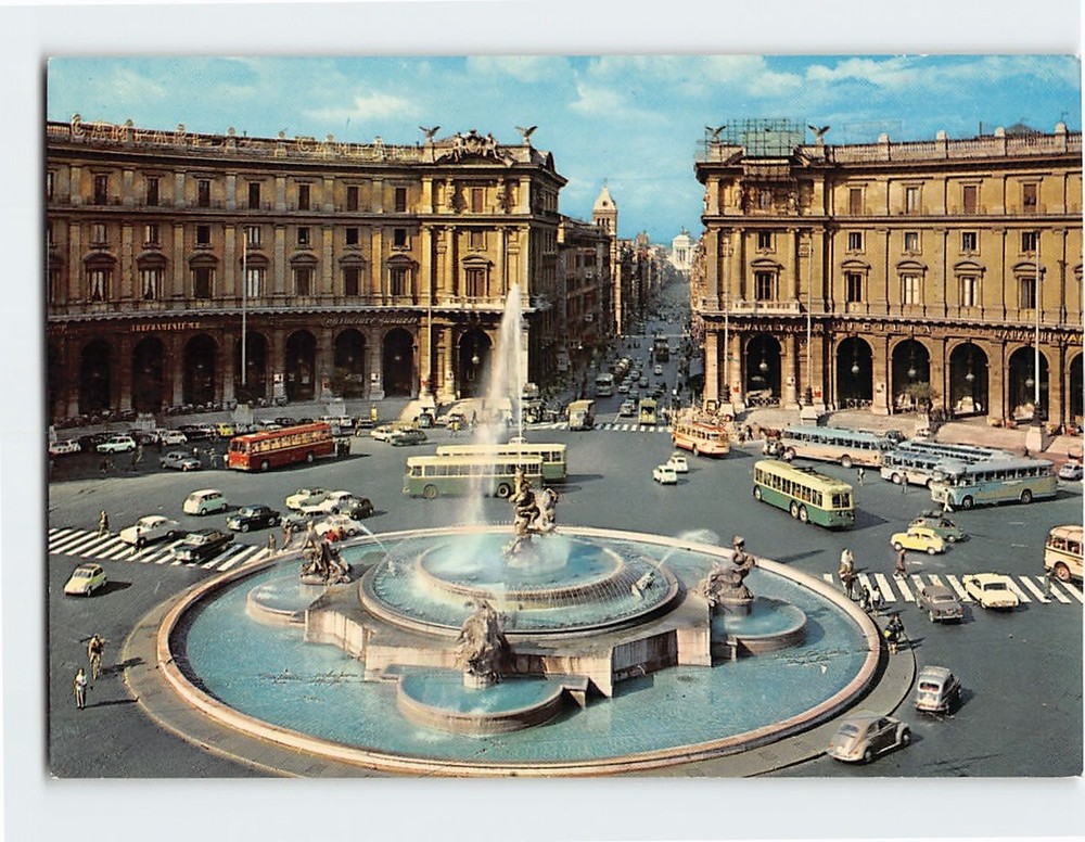 Postcard The Republic Square Rome Italy