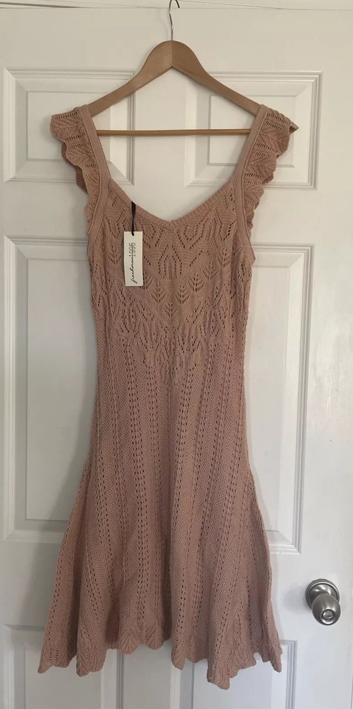freshman 1996 Crochet Tank Dress Cotton- Cottage Core- Size L