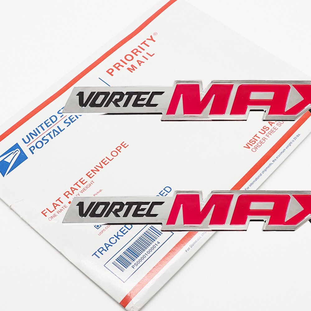2Pcs Vortec Max Fender Emblems High Output Badge Nameplate for Silverado Sierra