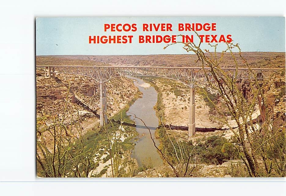 Postcard Pecos River Bridge US 90 Del Rio Sanderson Texas USA North America