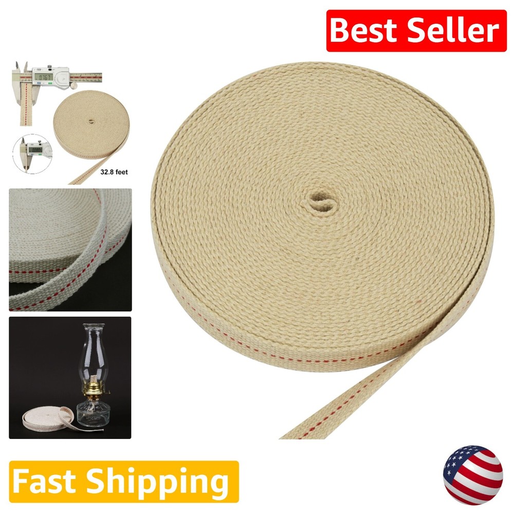 33ft Cotton Oil Lamp Wick Roll - 3/4 Inch Wide Kerosene Replacement