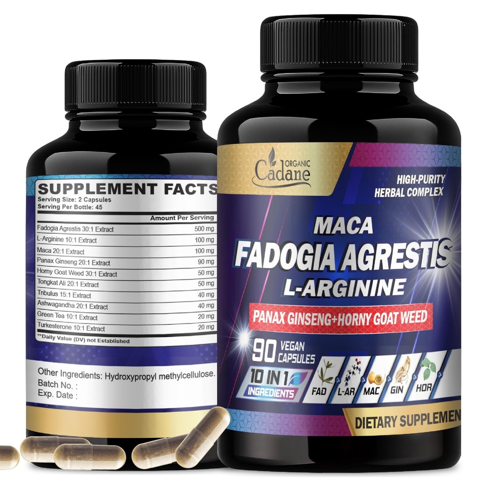 Organic Cadane Fadogia Agrestis Supplement 24100mg - Pre-Workout Energy Produ...