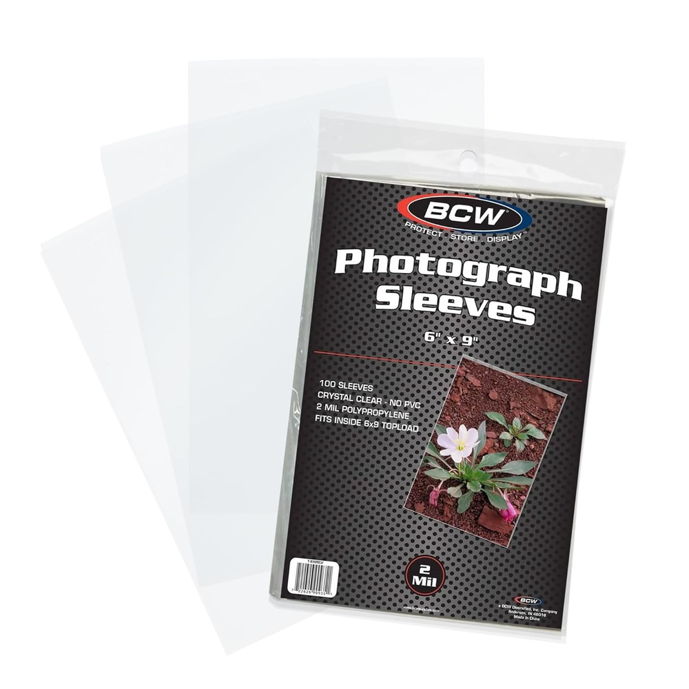 6X9 Photo Sleeves (100 Ct) - Acid Free, No PVC | for Albums, and Storage | Clear-image