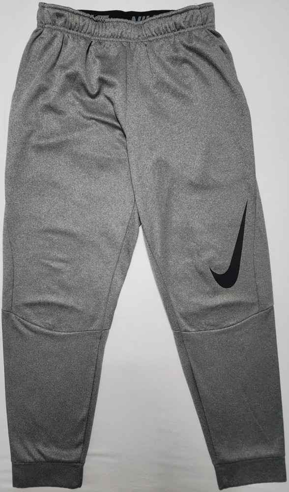 Nike Dri Fit Men's Medium Light Gray Fleece Joggers Tapered Athletic Sweat Pants