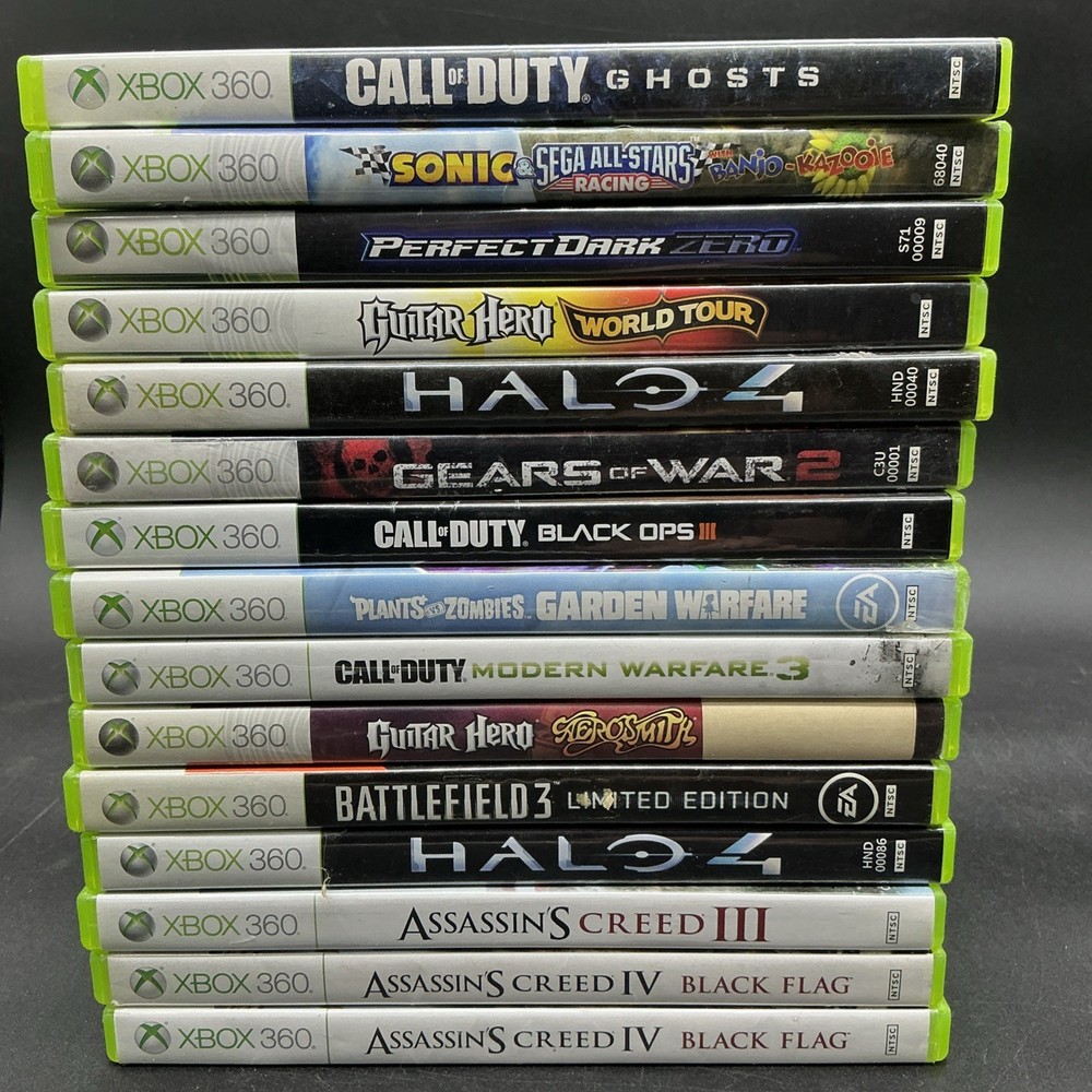 Microsoft Xbox 360 15 Games Lot Untested Call Of Duty Ghost MW3 Halo Guitar Hero