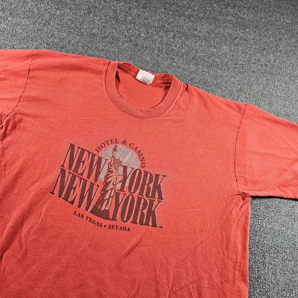 Vintage Fruit Of The Loom Shirt Mens XL New York New York Las Vegas Casino 90s