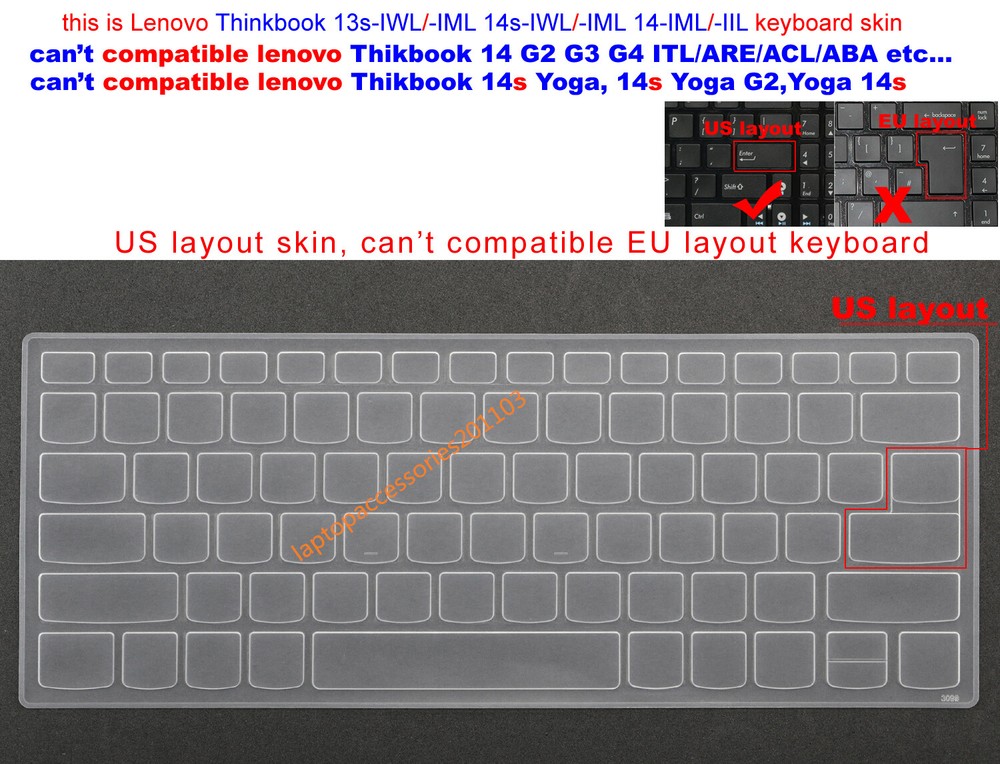 Keyboard Skin Cover for Lenovo ThinkBook 13s-IWL 13s-IML 14s-IWL 14s-IML 14-IML
