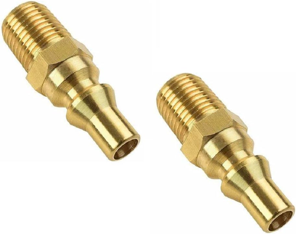 2Pcs Propane Quick Connect Fitting Adapter 1/4 Inch Male NPT Thread with Full Fl