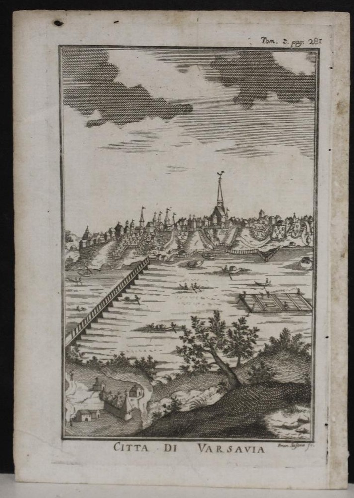 Warsaw Poland 1739 Thomas Salmon Unusual Antique Copper Engraved City ViewANTIQUE COPPER ENGRAVED CITY VIEW OF WARSAW POLAND