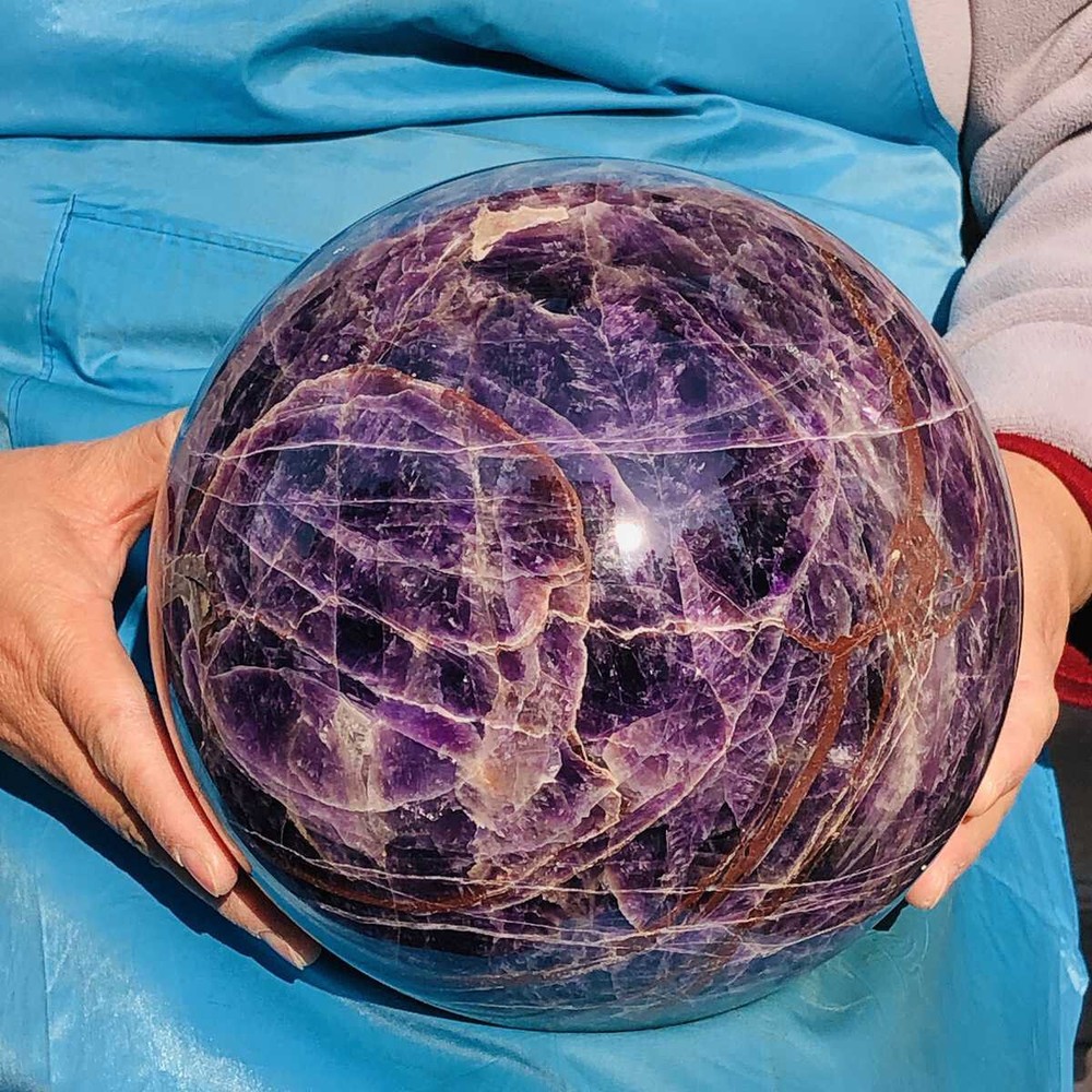 9970G Natural Beautiful Dream Amethyst Quartz Crystal Sphere Ball Healing 3304