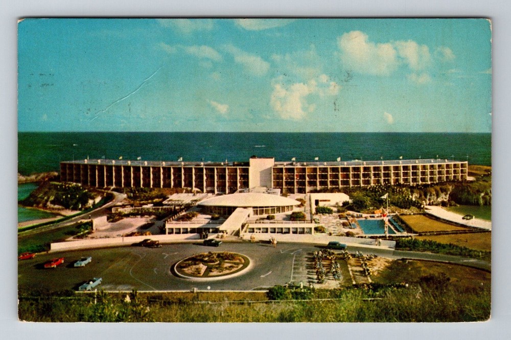 Bermuda- Aerial View Of The Carlton Beach Hotel Souvenir Vintage c1967 Postcard