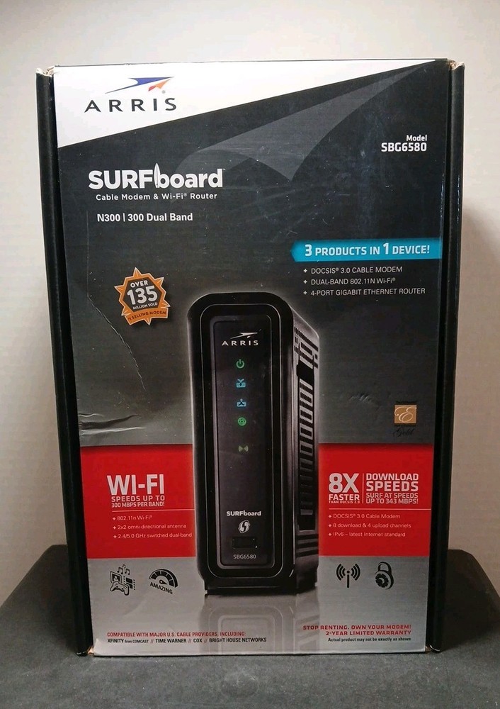 ARRIS SURFboard SBG6580 DOCSIS 3.0 Modem & WiFi Router N300
