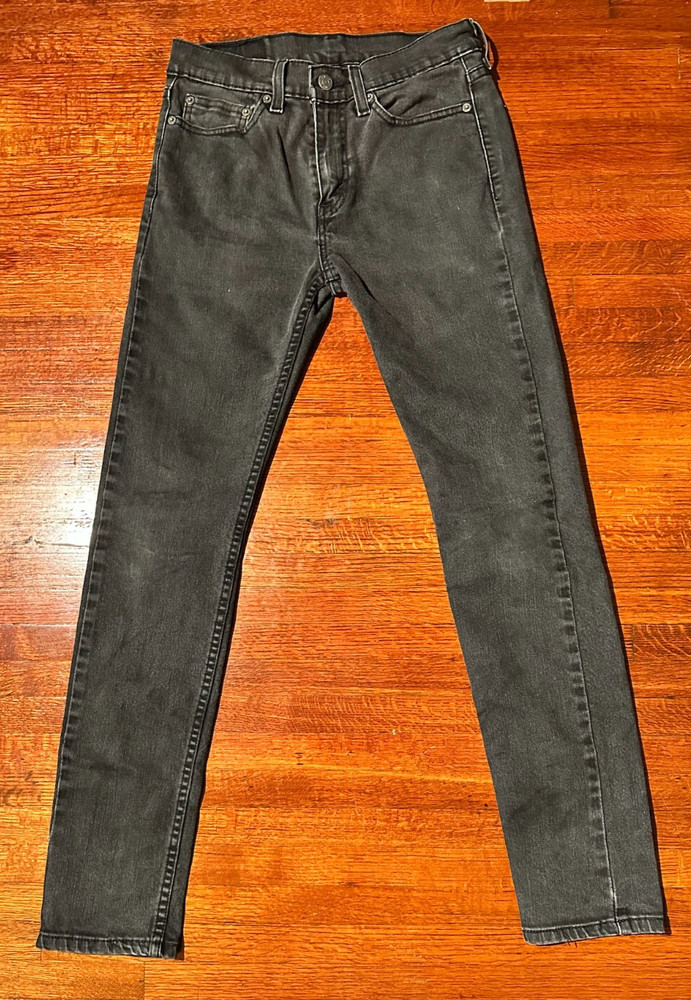 Levis 510 Jeans 28x32 Black Straight Leg Light Wash
