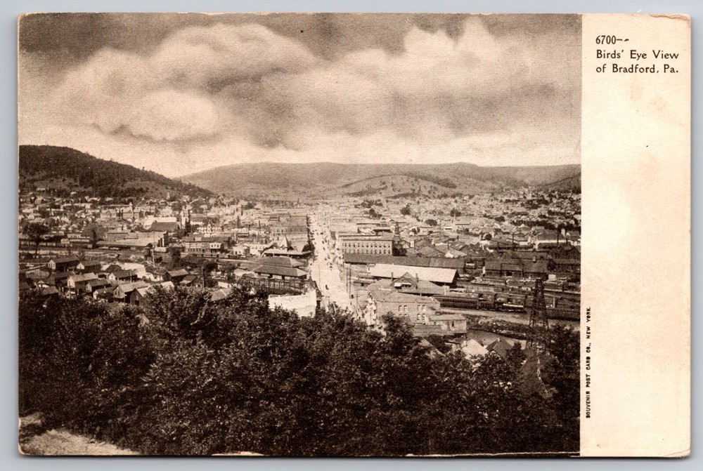 Birdseye View of Bradford Pennsylvania PA c1905 Postcard