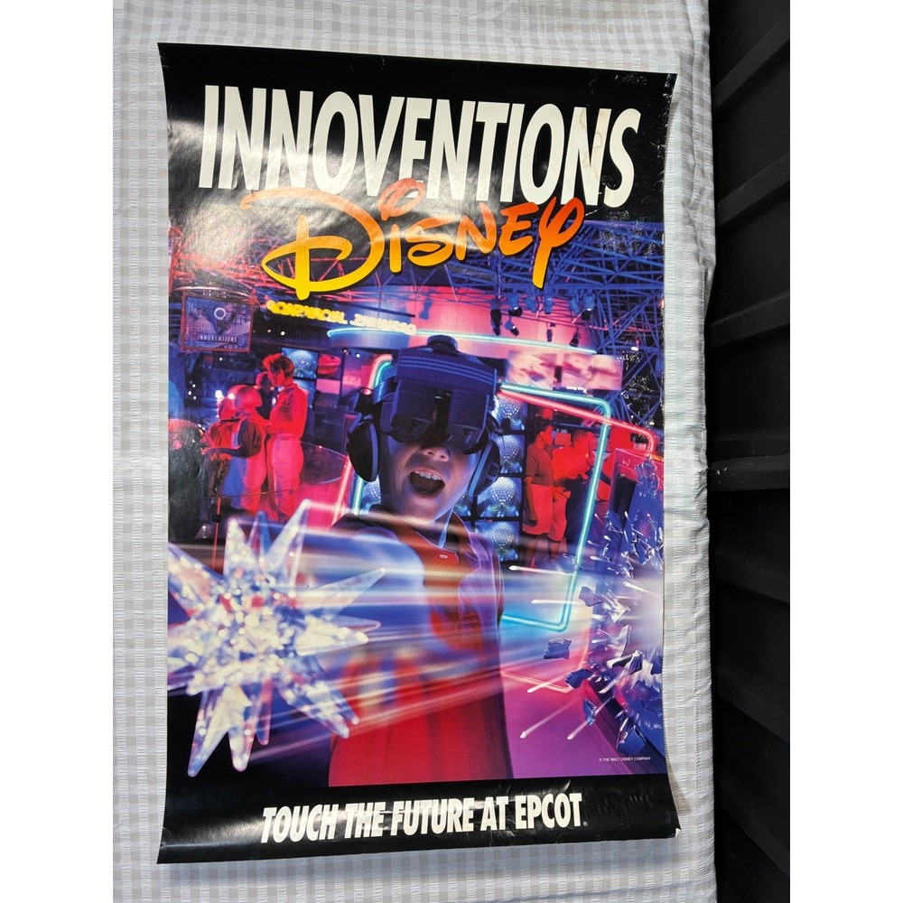 Vintage Disney Epcot Innoventions Poster Touch The Future 90s Retro VR Promo