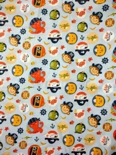 nautical ocean ship pirate fun fabric 20 by 21 inch 1pc