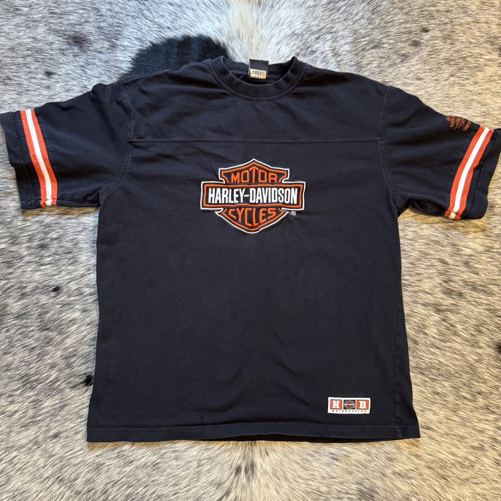 Harley-Davidson Motor Cycles Embroidered Tee 🔥🏍️ Vintage Biker Shirt Size XL