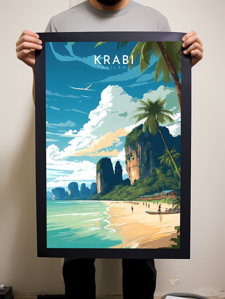 Thailand Travel Poster Wall Art Krabi Instant Hanging Decor New Home Gift