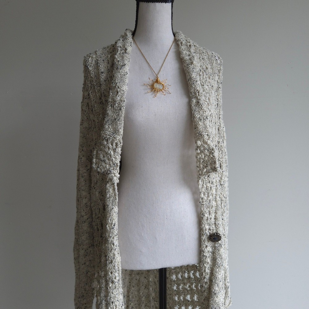 Soft Surroundings Crochet Knit Cardigan Women XL Cottagecore Whimsygoth Boho