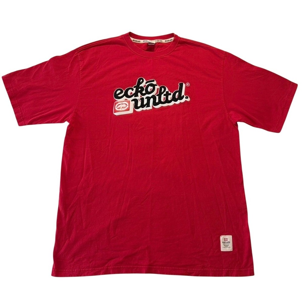 Vintage Ecko Unltd Mens T Shirt 3XL Red The Classic Crew Streetwear Y2K 2000s