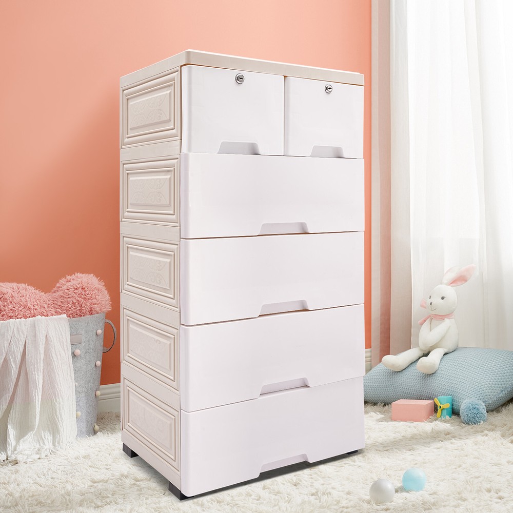 Compact Plastic 3-Drawer Dresser Storage Organizer for Bedroom or Closet
