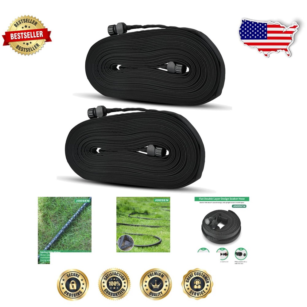 Water-Saving 75ft Soaker Hose Kit - 2 Packs of Eco-Friendly Garden Irrigation