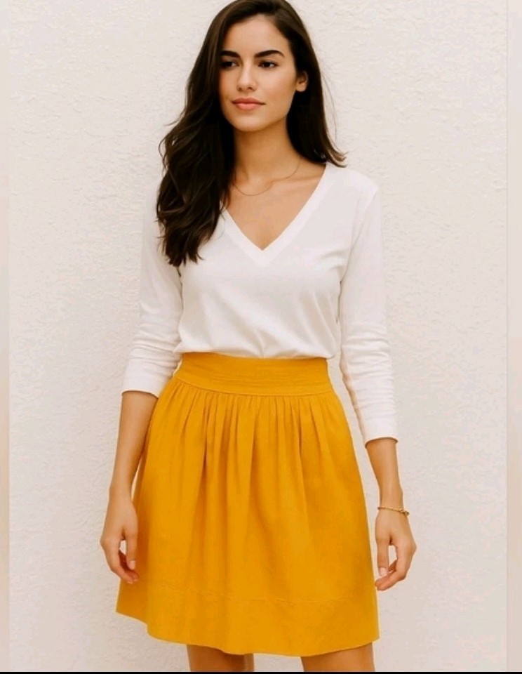 Women's Anthropologie Odille Skirt Size 10 Yellow