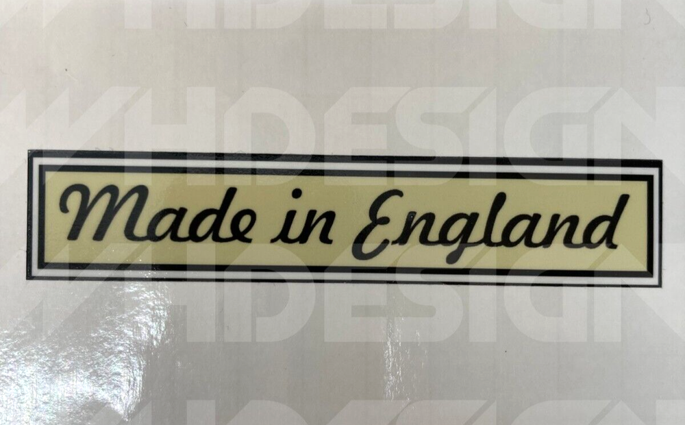 Vintage Made in England sticker for classic cars, bikes & toolboxes