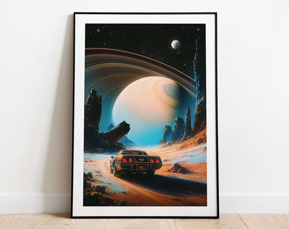 Ultimate Space Racer Retro Futurism Art Space Art Vintage Collage Scifi Poster