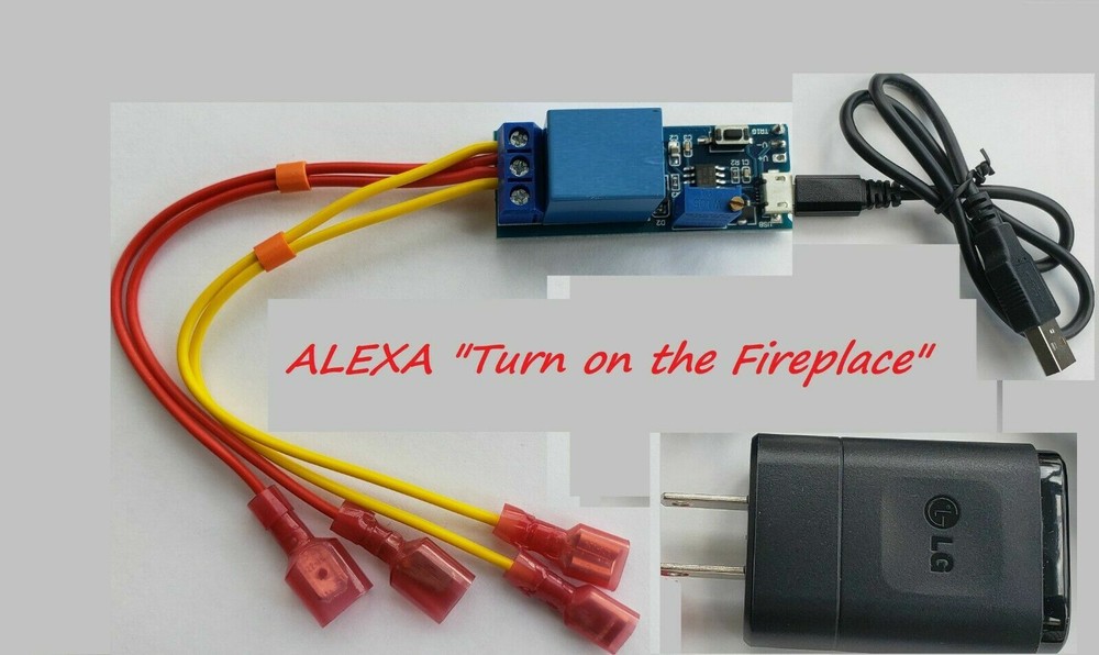 Voice Control Fireplace Remote - Works with ALEXA SIRI GOOGLE - ON / OFF Switch