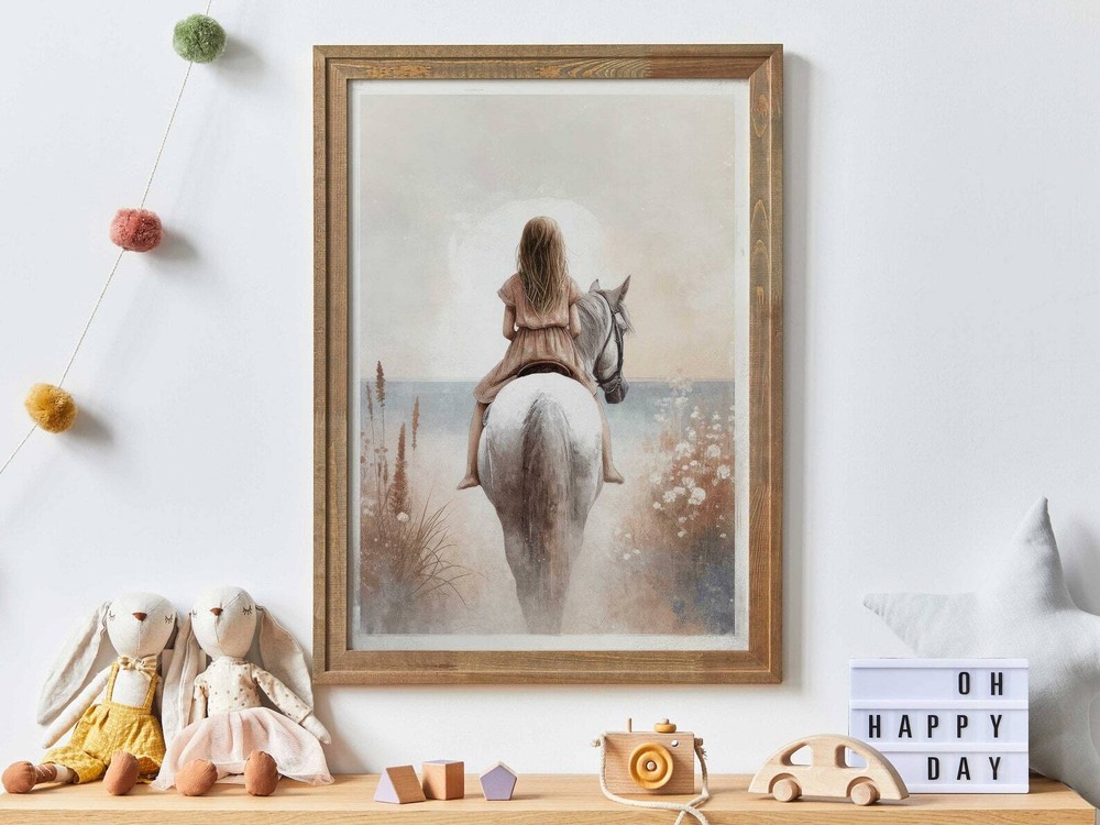 Horse Decor Girl Horse Nursery Art Girl Horse Print Equestrian Horse Gift Girl