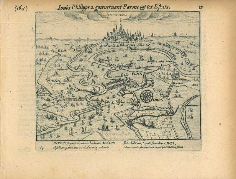 Historical print of Antwerp