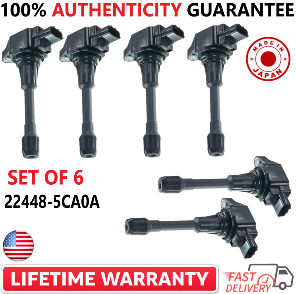 x6 OEM NISSAN Ignition Coils For 2016-2021 Infiniti Q50, Q60 3.0L V6 22448-5CA0A