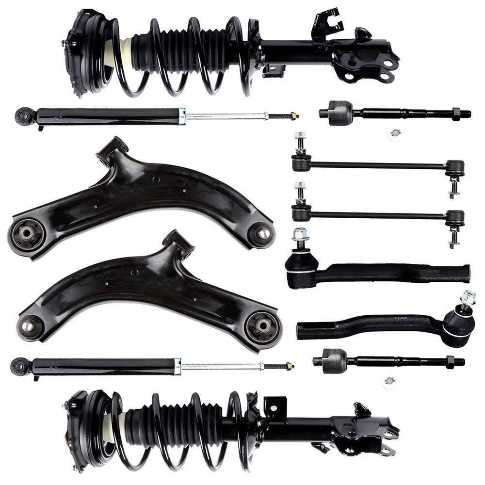 2007-2012 Nissan Versa Front Suspension Strut Sway Bar Link Tie Rod 12pc Kit