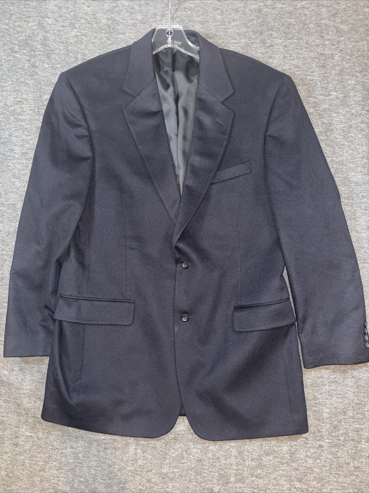 Jos A Bank Mens 100% CASHMERE Blazer Sport Coat Jacket Navy Blue 2 Button 42L