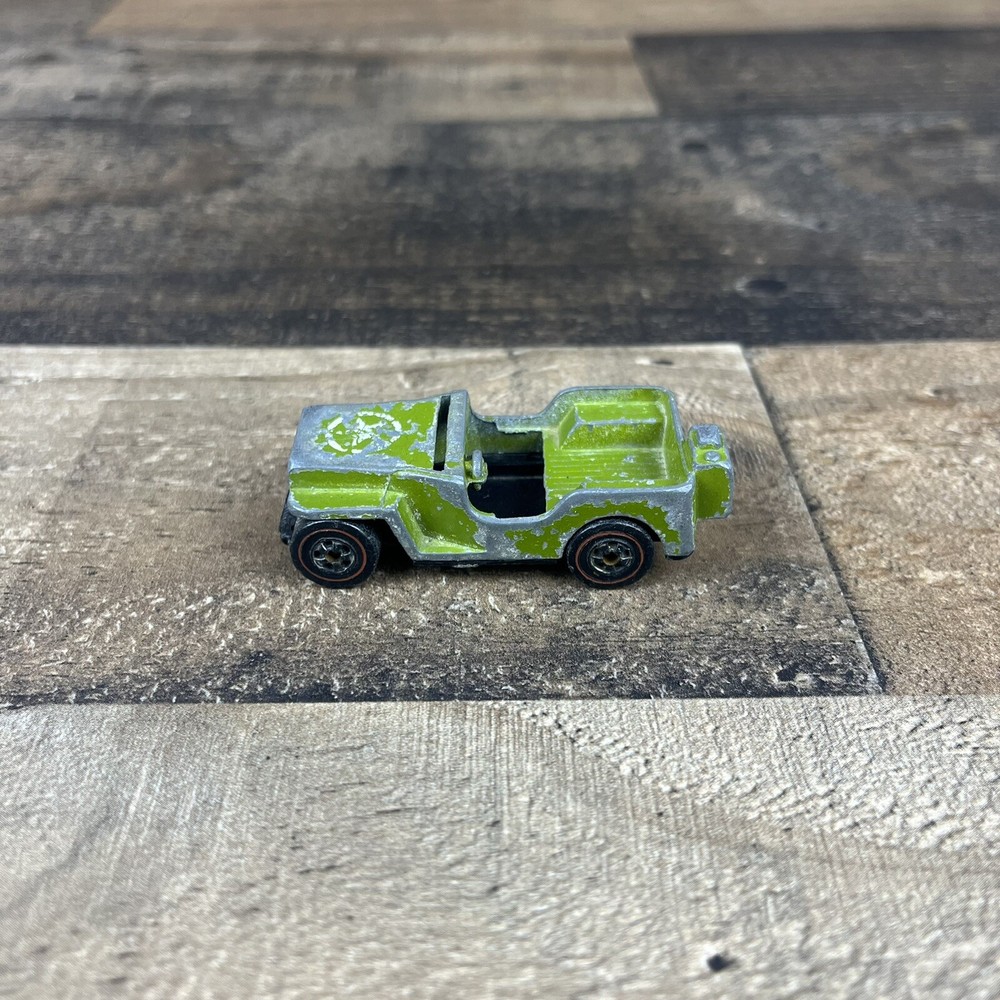 Vintage 1970 HOT WHEELS RED LINE Gun Slinger U.S. Army JEEP Hong Kong No Gun