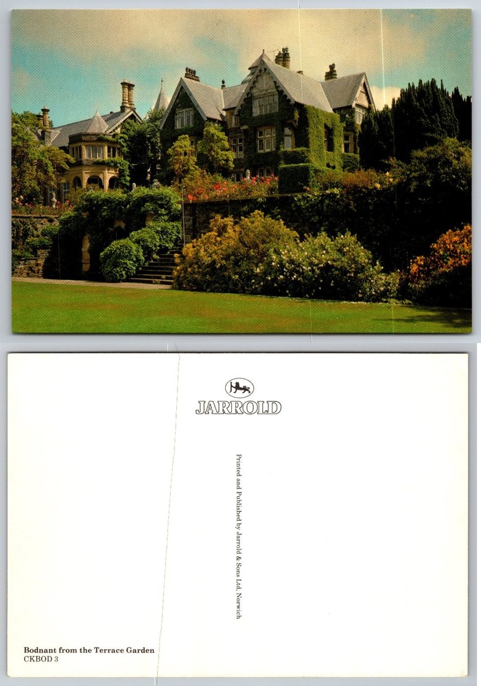 Bodnant from the Terrace Garden Postcard Jarrold UK Wales Estate House