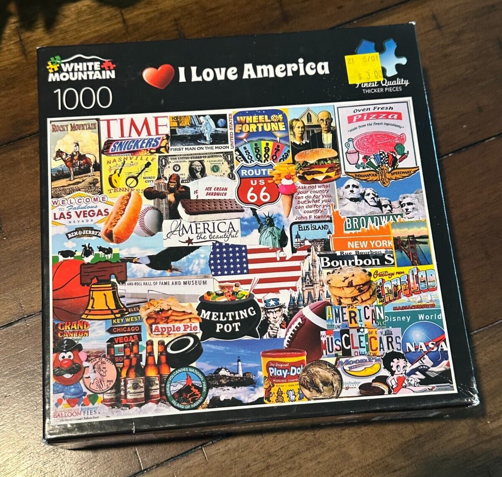 White Mountain I LOVE AMERICA 1000 Piece Jigsaw Puzzle Americana 20